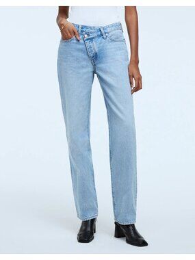 Madewell Low Slung Straight Cross Over Button Fly Jeans: Seville Wash Size 29